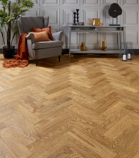 Herringbone Engineered Oak Flooring Hebden Black Grain 90mm x 14mm
