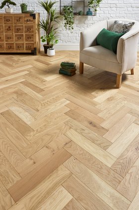 Herringbone Engineered Oak Flooring Ribble Brushed Invisible Oiled 90mm x 14mm