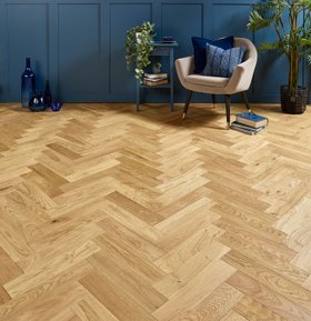 Herringbone Engineered Oak Flooring Malham Warm Brushed & Oiled 90mm x 14mm