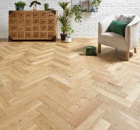 Herringbone Engineered Oak Flooring Ribble Brushed Invisible Oiled 90mm x 14mm