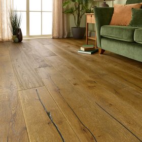 Trento Distressed Oiled Golden Engineered Oak 220mm