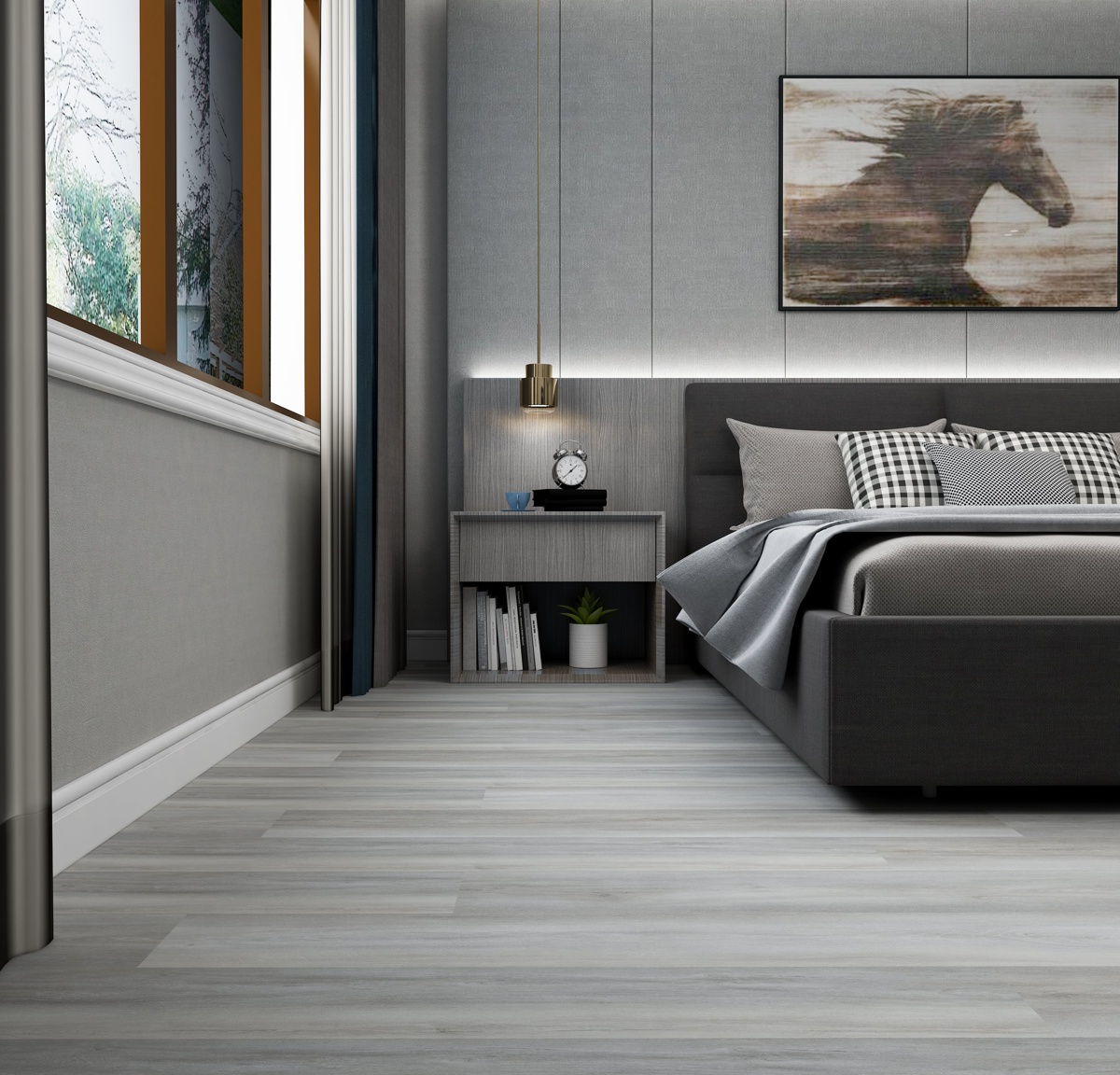 Lusso Bari Silken Ash Plank Glue Down LVT Vinyl Flooring