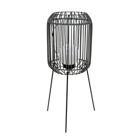 Solar Rattan Tripod Floor Lamp