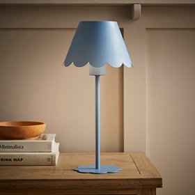 Hattie Light Blue Rechargeable Scalloped Table Lamp