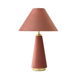 Martha Pink Velvet Conical Table Lamp