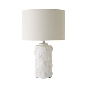 Selene Seashell Ceramic Table Lamp with Linen Shade