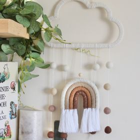 Rainbow Cloud Mobile In Beige