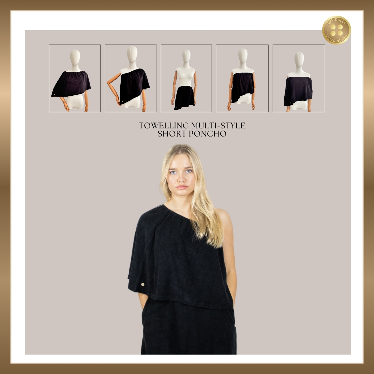 The Classic Towelling Multi-Style Short Poncho or Short Skirt