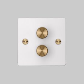 Buster + Punch, 2G Cross Dimmer Switch In White,Brass £114 (busterandpunch.com)