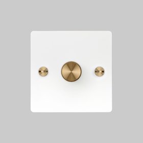 Buster + Punch, 1G Cross Dimmer Switch in White & Brass £74 (busterandpunch.com)
