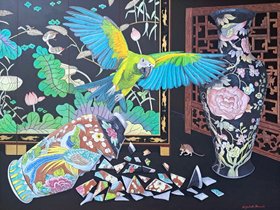 "Navigating The Darkness" by Elizabeth Bessant framed original painting