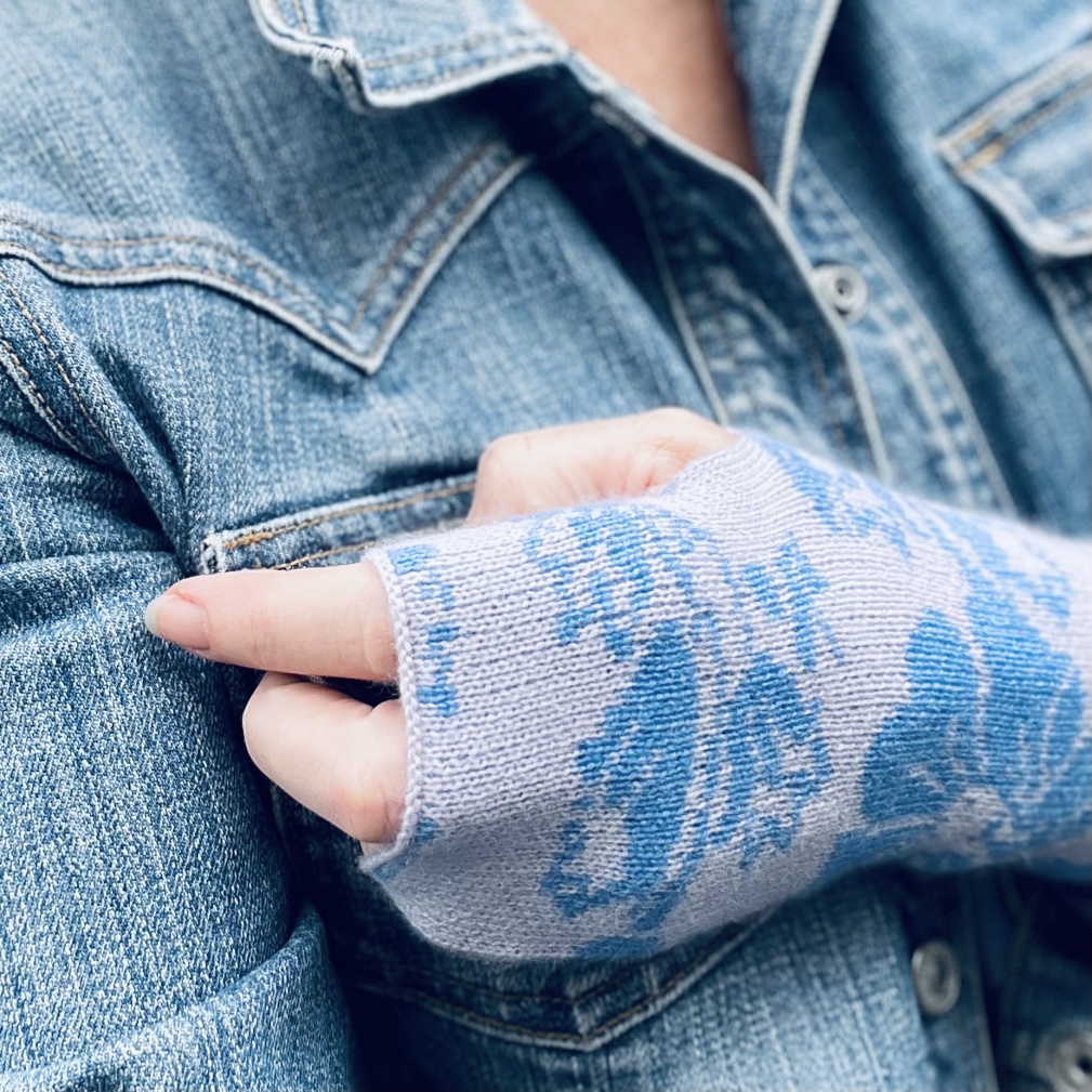 Women's Floral Cashmere Wrist Warmers