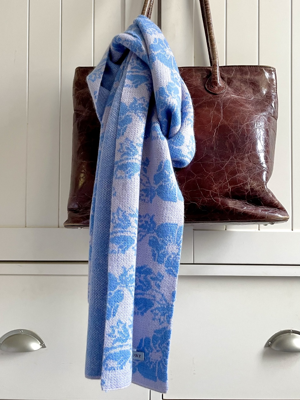 Women's Floral Cashmere Scarf Lavender