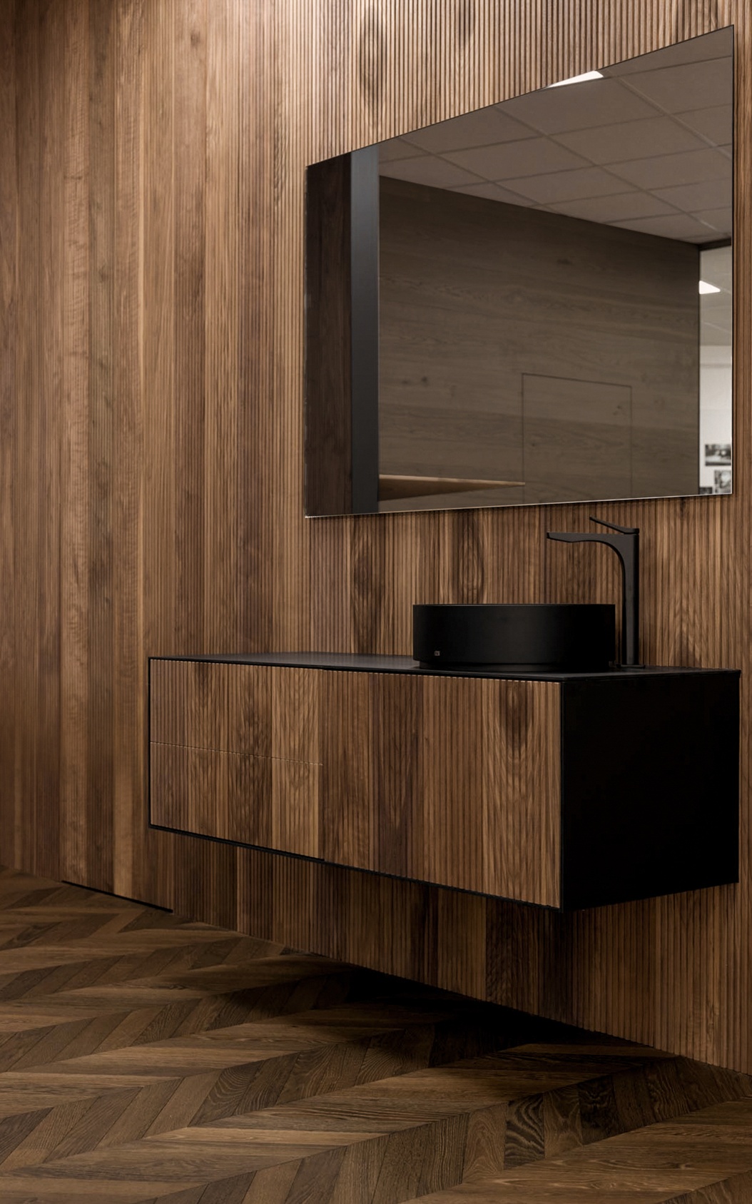 Fluted Wall Panelling American Walnut