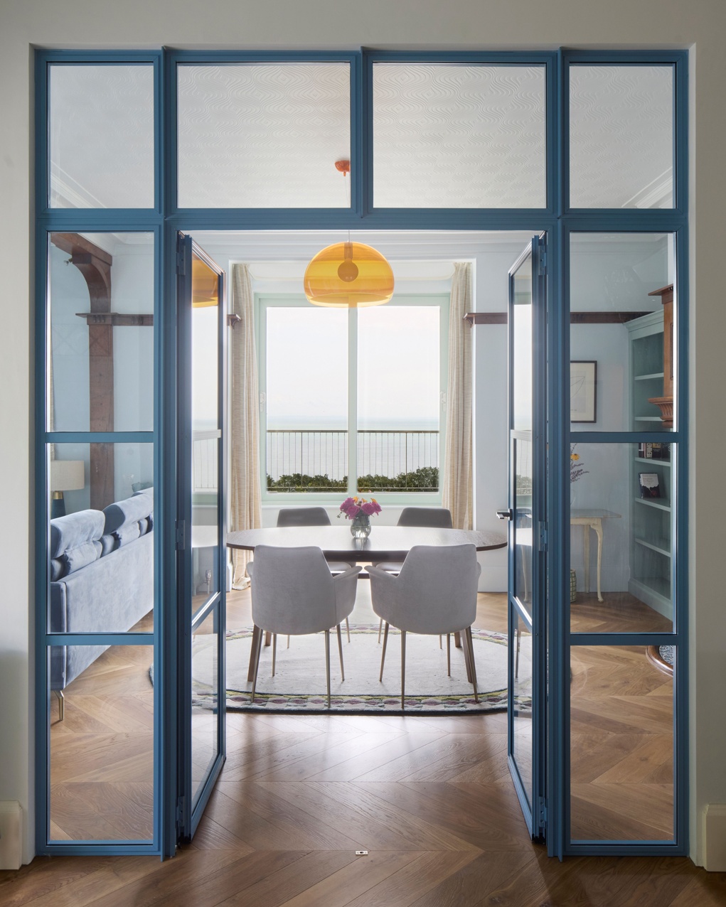 Ritz Oak Chevron open plan living room