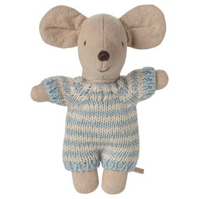 Baby Mouse In Carry Cot - Blue