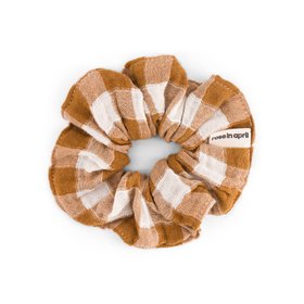 SCRUNCHIE GINGHAM CARAMEL