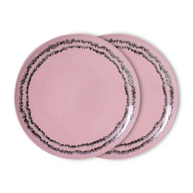 70s Ceramics Dinner Plates Bubble, Set of 2