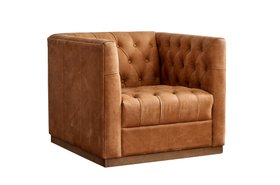 Pottery Barn UK - Edgewood Leather Swivel Chair, £1999 (potterybarn.co.uk)