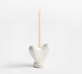 Pottery Barn - Heart Shaped Candle Holder, White, £39 (potterybarn.co.uk)