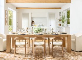 Pottery Barn -  NEW SS26 - LAGUNA COLLECTION - Extendable Dining Table £1,899 Dining Chair £289 Baldwin Dining Chair Performance Boucle Oatmeal £479 Bird Taper Holder £39 Bird On Stand Objects £24.50 - £39.5