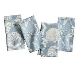 Pottery Barn - Shell & Starfish Organic Cotton Napkins, Set Of 4, £36