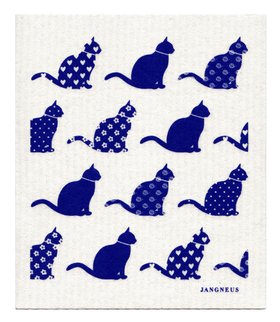 Blue Cats Dishcloth