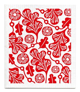 Red Oak Leaf Dishcloth