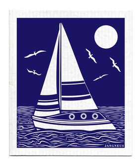 Sailing Boat Swedish Dishcloth