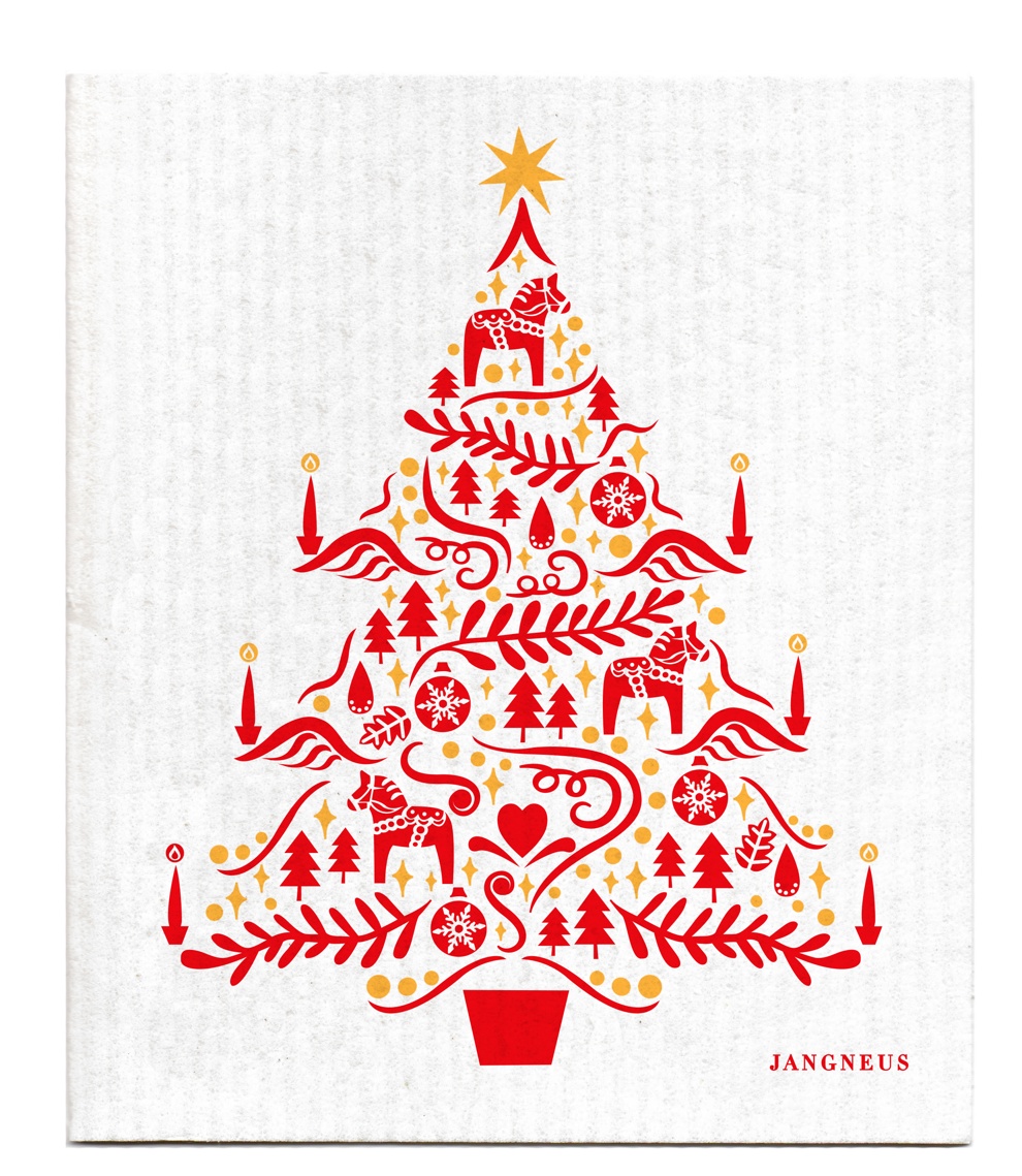 Scandi Christmas Tree Swedish Dishcloth