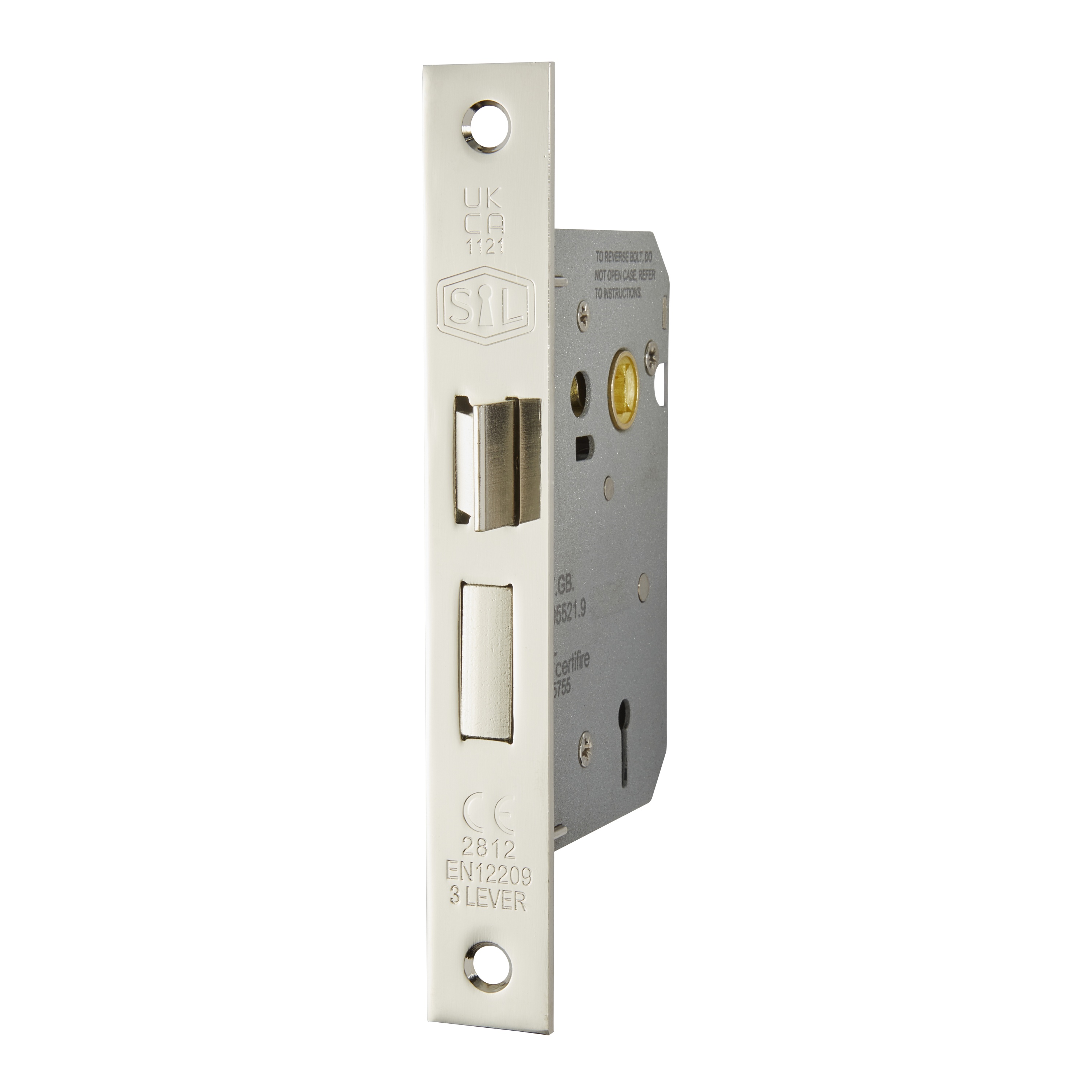 Smith & Locke Fire Rated 3 Lever Polished Chrome Architectural Sash Lock