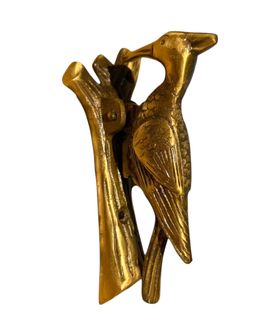Solid Brass Woodpecker Door Knocker