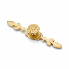 Solid Brass Floral Crest Cabinet & Drawer Handle