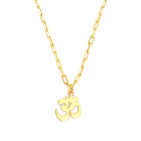 OM Pendant Necklace Small - Gold
