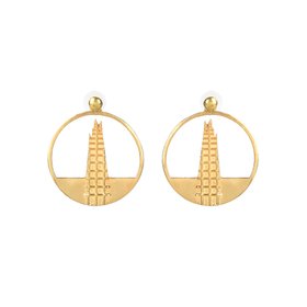 Shard Studs + Hoop Earrings Large - Gold
