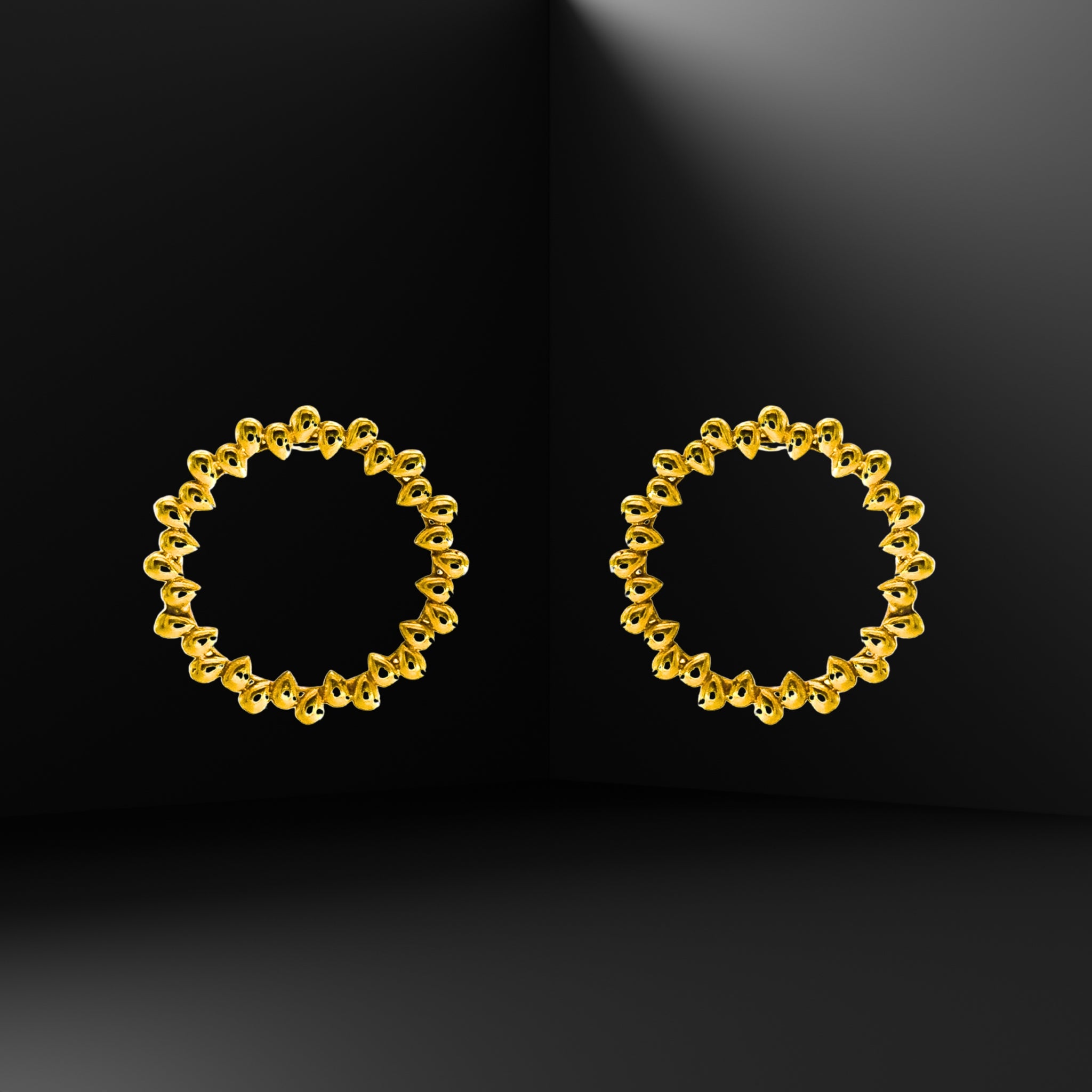 Ocean Drop Medium Hoops - Gold
