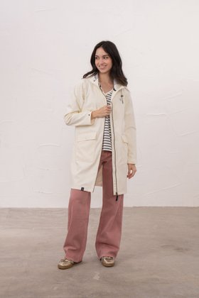 Lucy Long - Rubberised Waterproof Coat - Coconut
