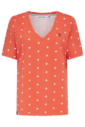 Arianna Short Sleeve - Coral Dot