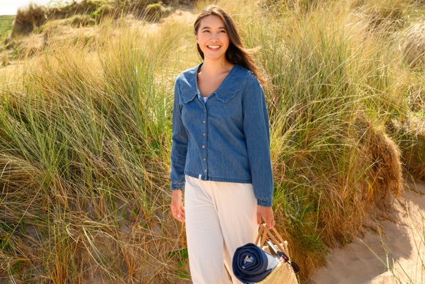 Ada Blouse - Washed Denim