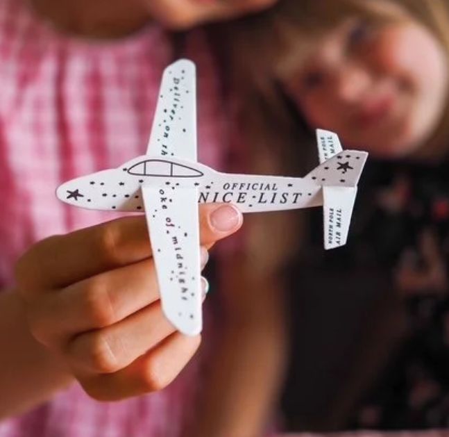North Pole plane Christmas card