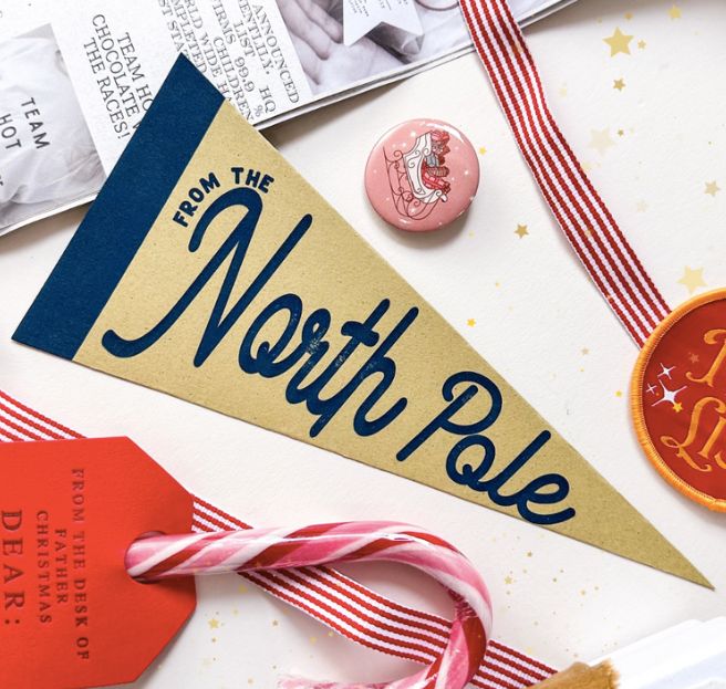 North Pole pennant card