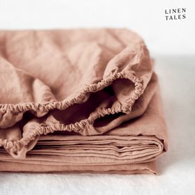 100% Pure European Linen Fitted Sheet – Tailored Luxury, Restful Sleep – Cafe Creme