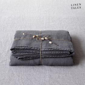 100% Pure European Linen Flat Sheet – Effortless Elegance, Year-Round Comfort – Dark Grey