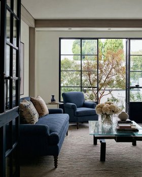 Schplendid, Albion 4 Seater In Midnight Blue, £3,370, Albion Armchair In Midnight Blue, £1,450