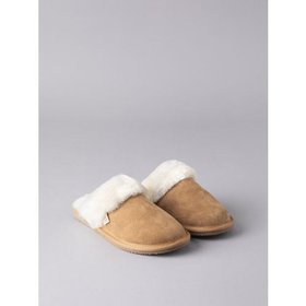 Ladies' Sheepskin Slider Slippers in Tan