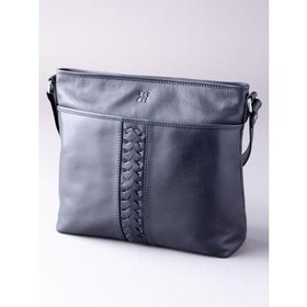 Farlam Leather Cross Body Bag in Navy