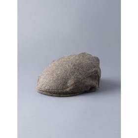 Harris Tweed Men's Flat Cap in Brown - Small