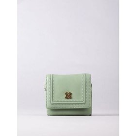 Icon Mini Leather Flapover Purse in Sage Green