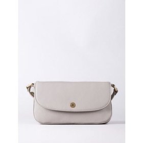 Tarnbeck Small Leather Flapover Cross Body Bag in Grey