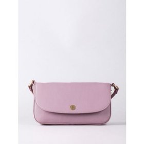 Tarnbeck Small Leather Flapover Cross Body Bag in Dusky Pink